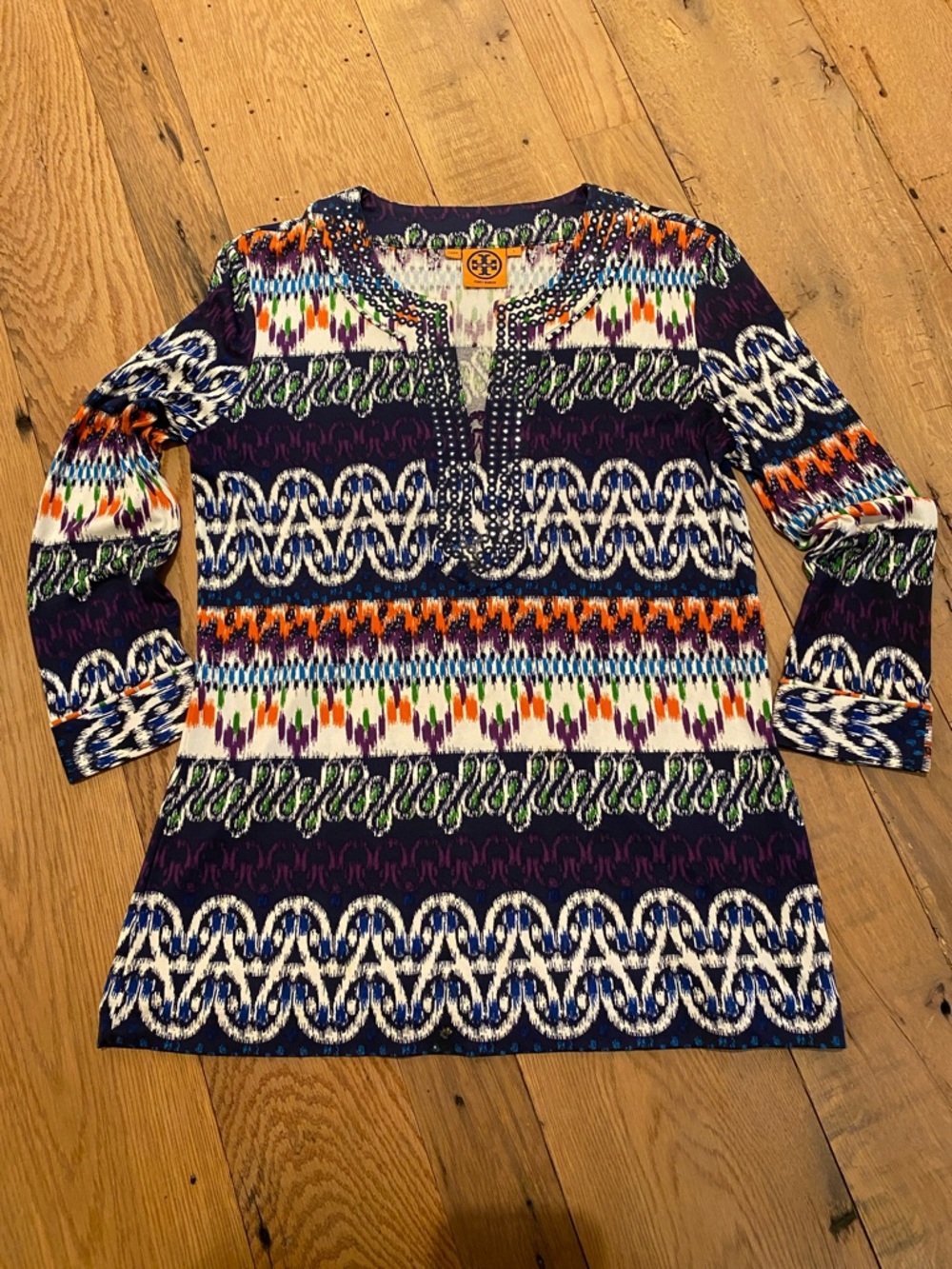 Tory Burch Silky Tunic Top Size LARGE